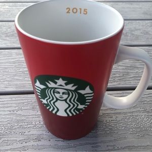Starbucks 2015 Mug Red Ombre 16oz Tall Logo Mermaid Coffee Tea Holiday Christmas